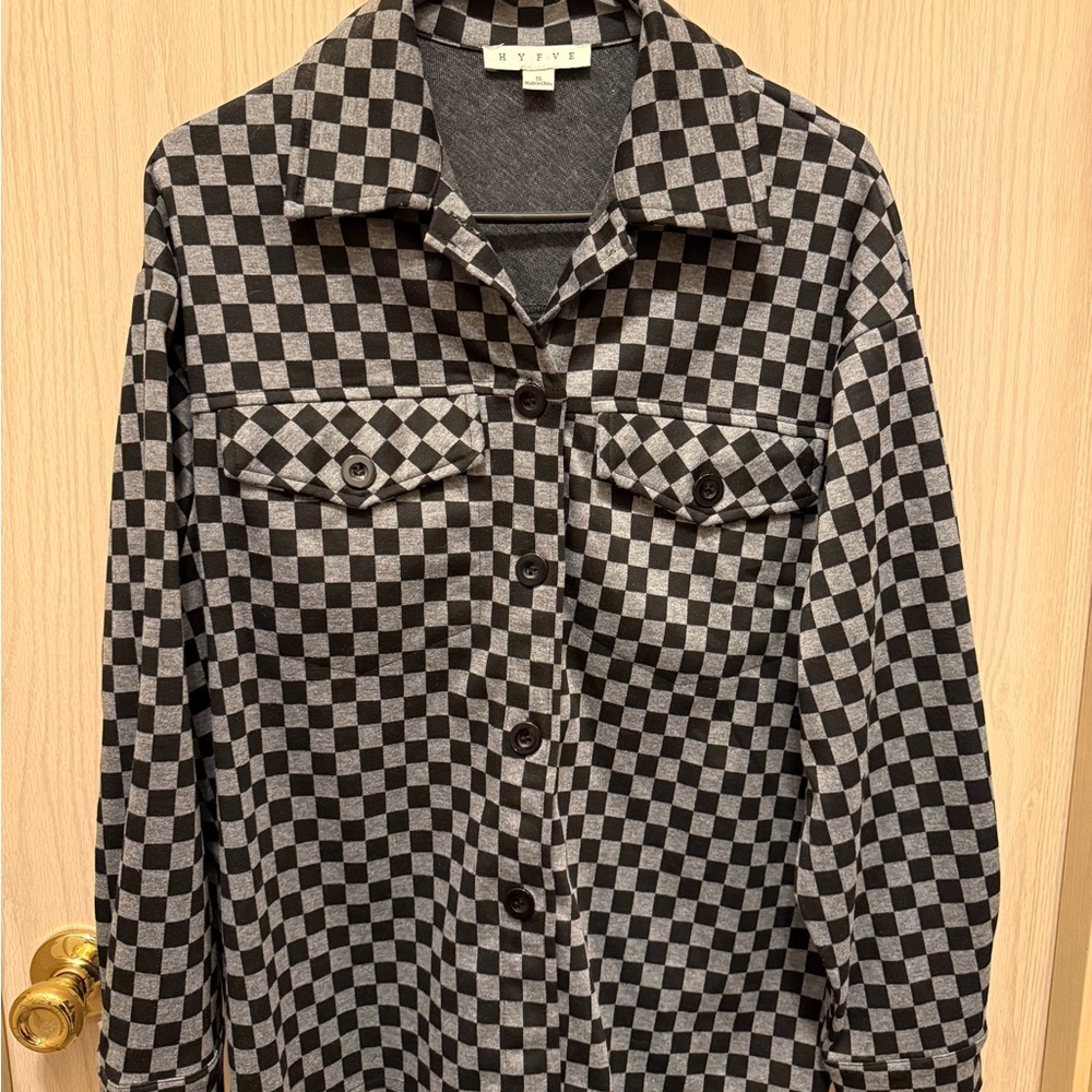 HYFVE Checkered Black and Gray Utility Jacket